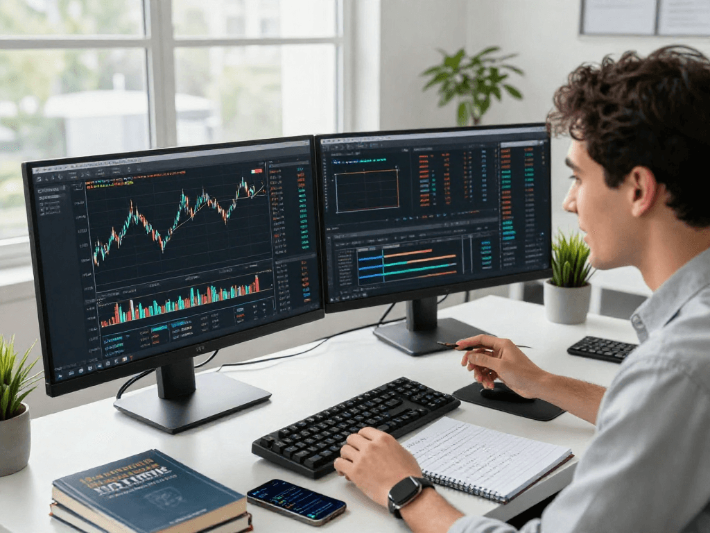 交易者使用MetaTrader 5进行实时分析和交易的现代工作空间