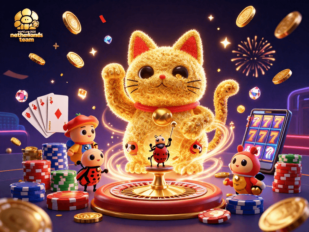 Bet on the world cup 2026 Netherlands team with a lively casino-themed illustration featuring lucky symbols.