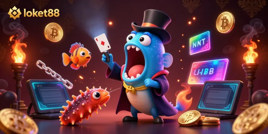 Engage in thrilling card tricks with loket88's magical underwater casino adventure.