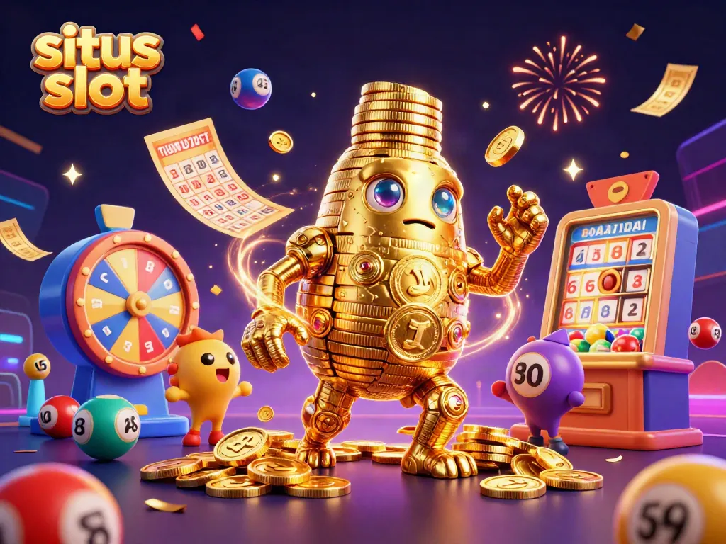 Experience the excitement of situs slot with a colorful, engaging casino-themed illustration