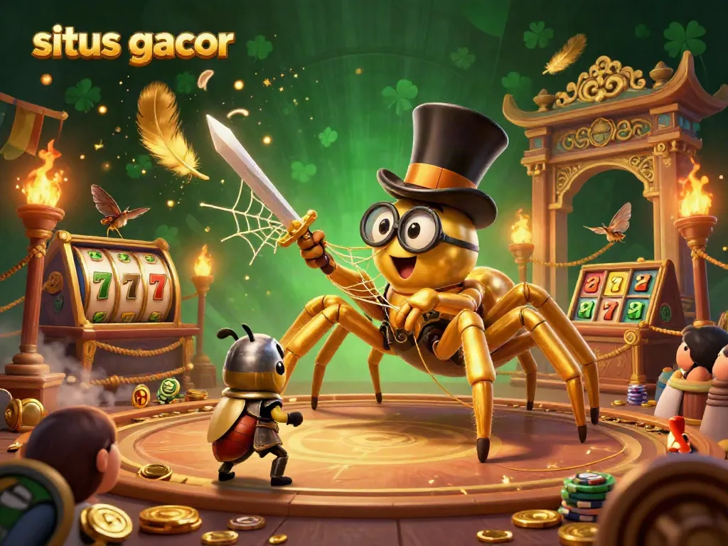 Experience action and excitement at situs gacor with a thrilling scene featuring unique characters and vibrant casino elements.