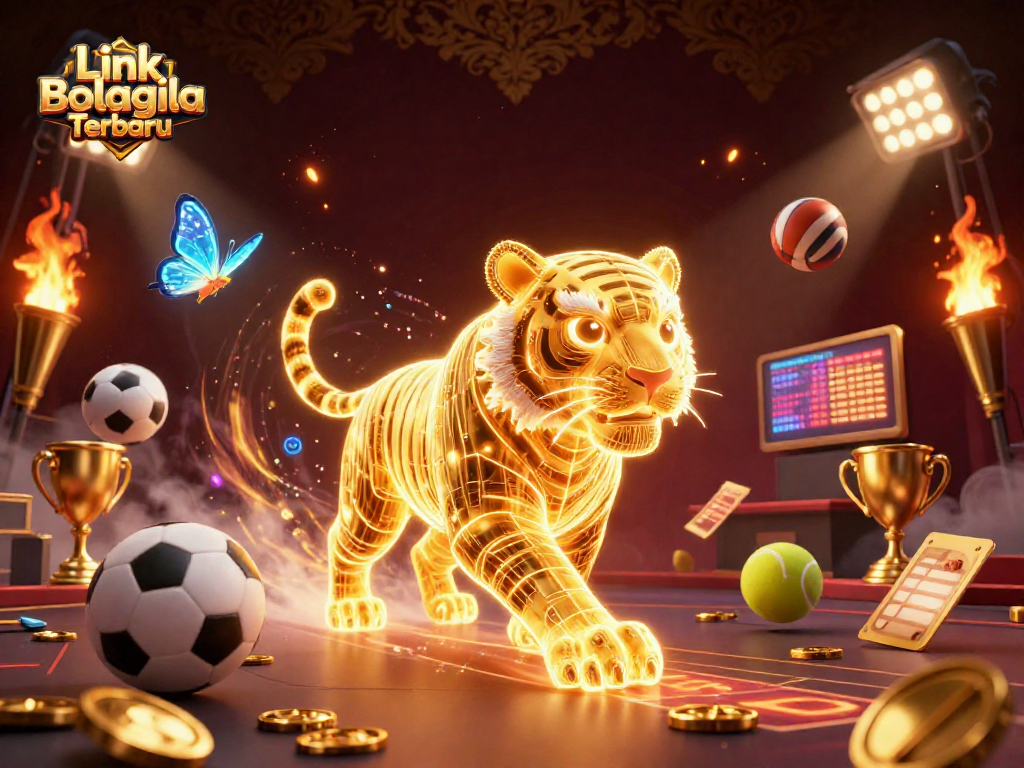 Experience the thrill of Link Bolagila Terbaru with a vibrant 3D digital casino illustration.