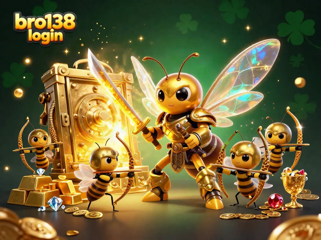 Engage in exciting gameplay with bro138 login at a vibrant online casino, featuring golden treasures.