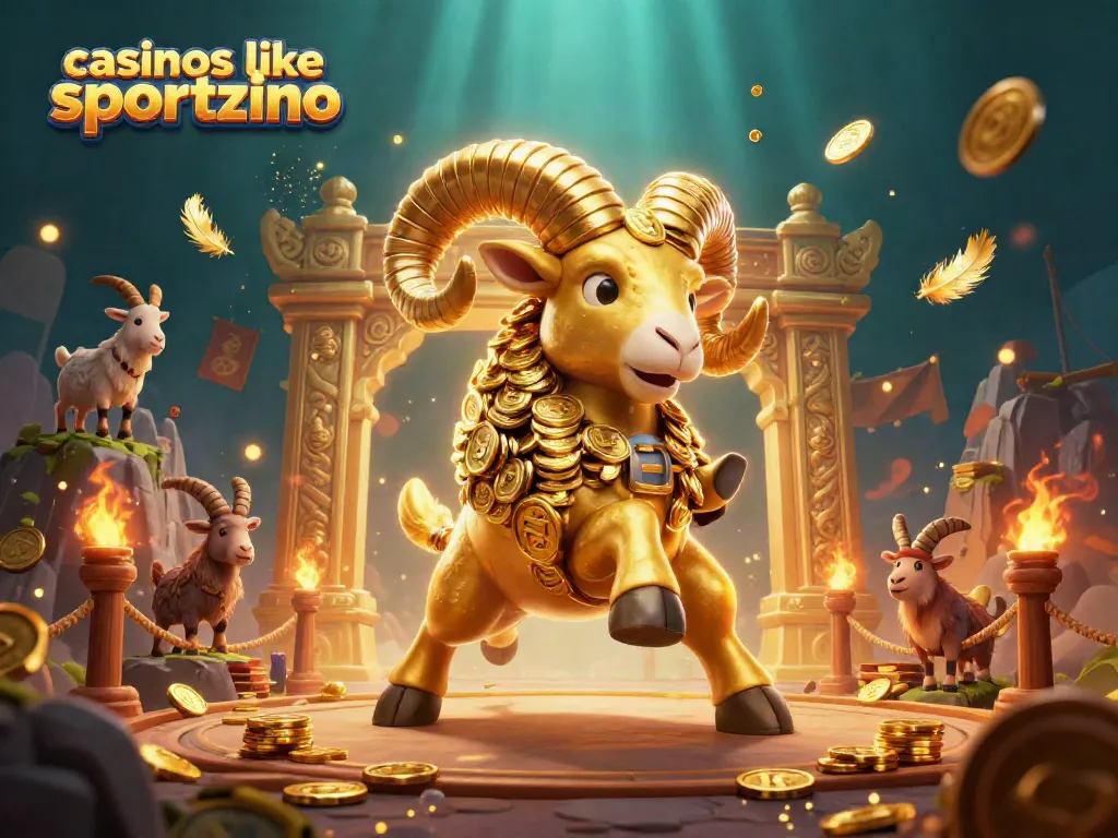 Experience the excitement of casinos like Sportzino in a vibrant 3D scene with golden rewards.