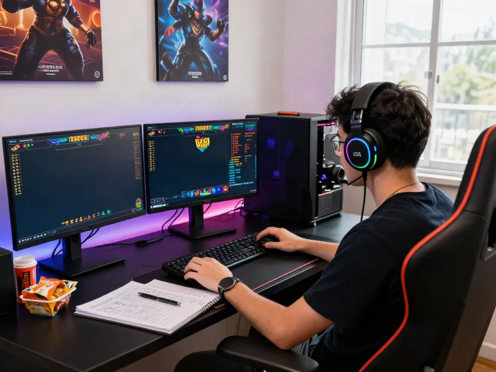 Engaging hargatoto gaming scene with vibrant visuals and intense player focus.