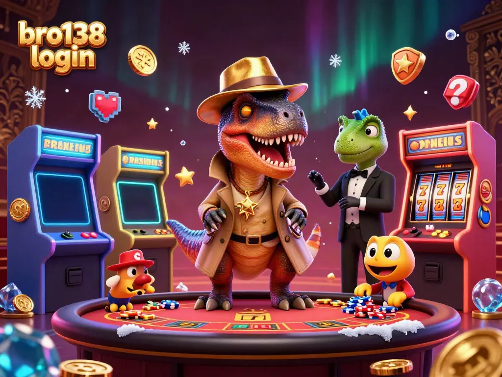 Engage in thrilling gameplay with bro138 login as a colorful velociraptor and friends at the blackjack table.
