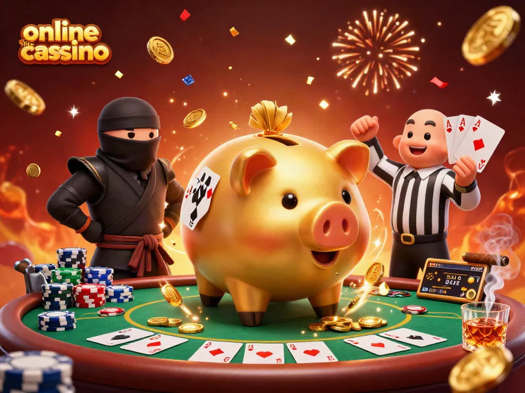 Experience the thrill of an online casino like chumba with this vibrant 3D casino scene full of colorful characters and gaming elements.