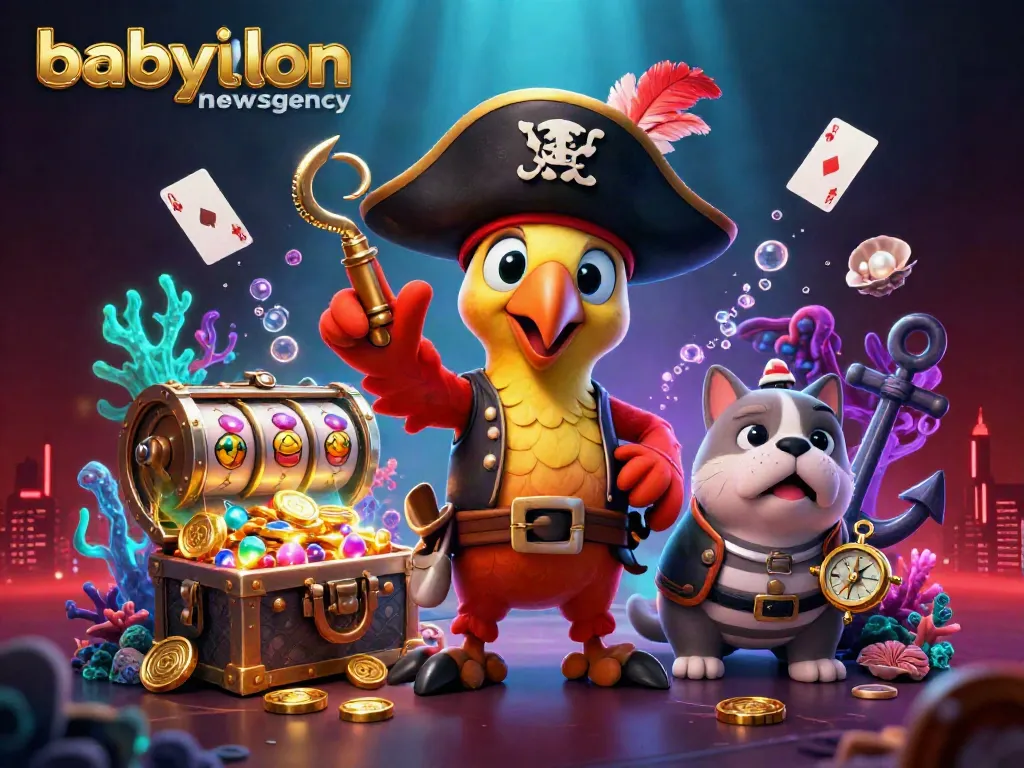 Experience the thrill of gaming with babylonnewsagency as the pirate captain and crew engage in vibrant slot adventures.