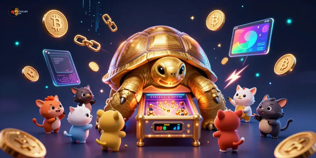 Playing exciting games at qqmacan login with vibrant, entertaining characters, showcasing dynamic casino elements.