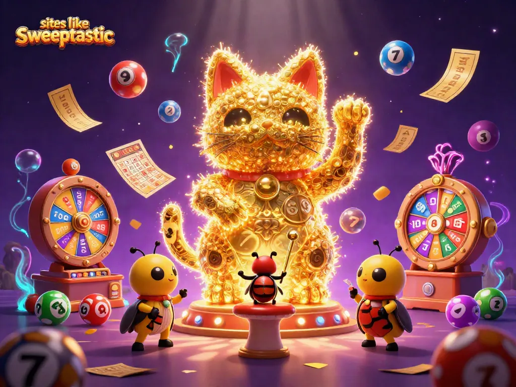 Experience thrilling gameplay with sites like sweeptastic, showcasing vibrant casino symbols and action.