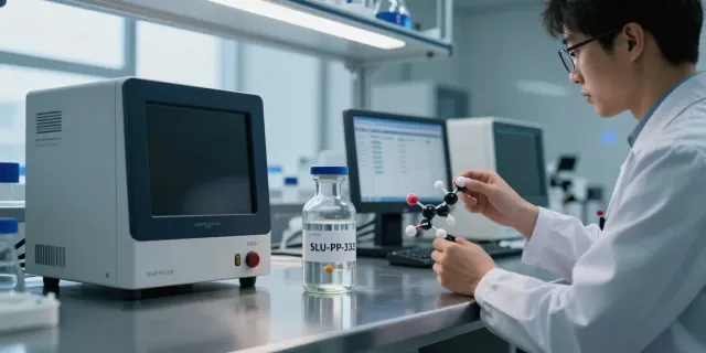 Researcher analyzing snap 8 compound in modern lab setting.