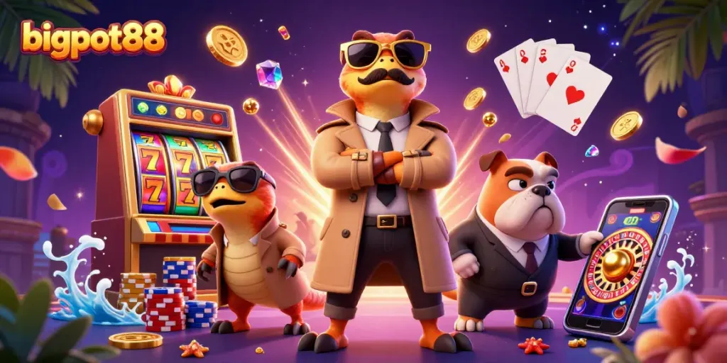 Bigpot88 meraup kemenangan dengan tiga raptor berpura-pura dalam kasino VIP yang glamor.