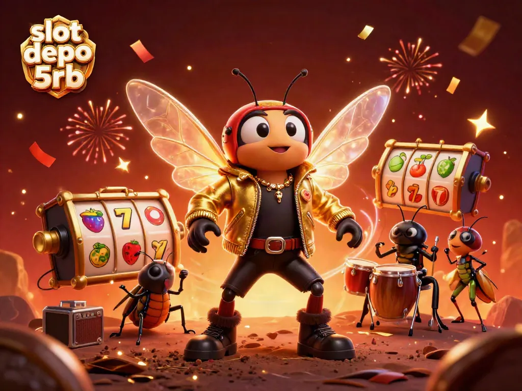 Experience the thrill of slot depo 5rb with immersive casino characters and vibrant symbols.