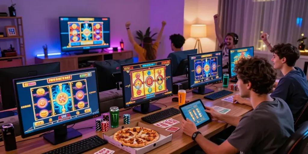 Exciting online gaming experience with players using link alternatif proplay88 in a lively atmosphere.