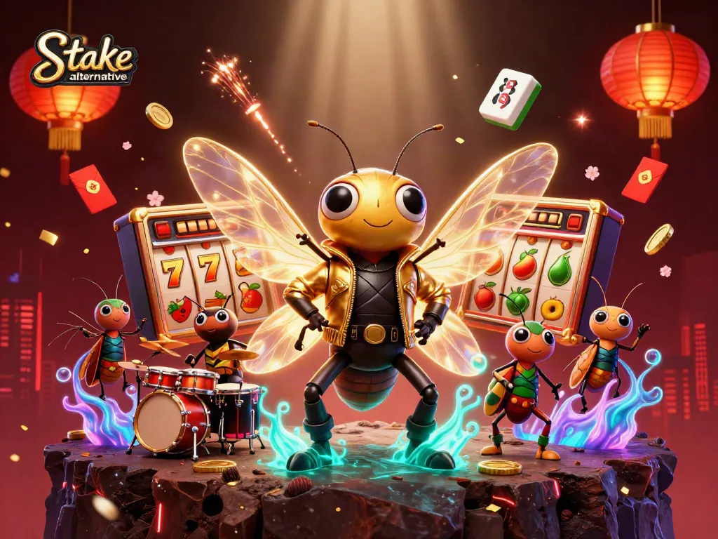 Experience a vibrant scene with stake.us alternative characters and dynamic casino elements in 2026.