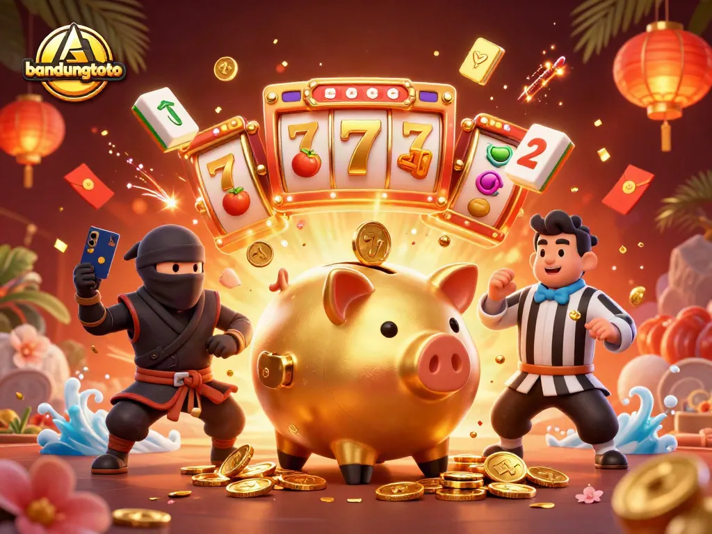 Engage with bandungtoto's dynamic slot scene featuring a powerful sumo wrestler and vibrant game elements.