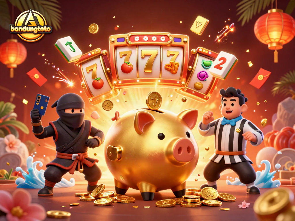 Engage with bandungtoto's dynamic slot scene featuring a powerful sumo wrestler and vibrant game elements.
