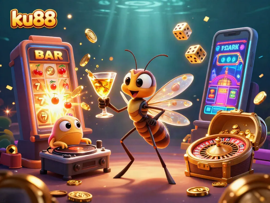Get ready to unlock thrilling gaming options at ku88 with a colorful casino scene