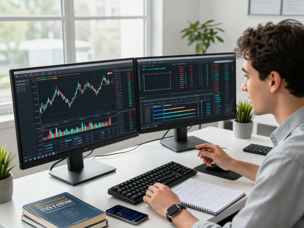 交易者使用MetaTrader 5进行实时分析和交易的现代工作空间