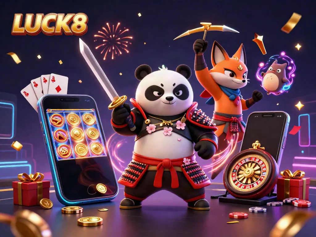 Engage with LUCK8's thrilling slot games featuring samurai and fox characters.
