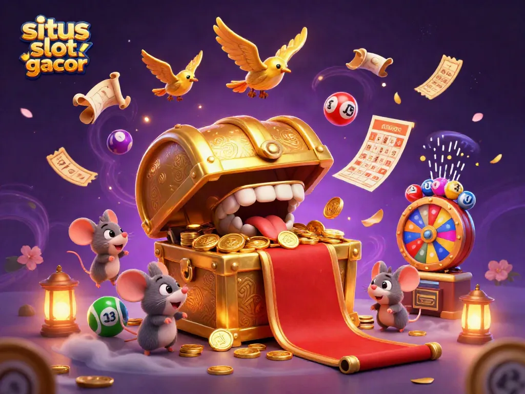 Experience the excitement of situs slot gacor with dynamic golden treasures and lottery elements.